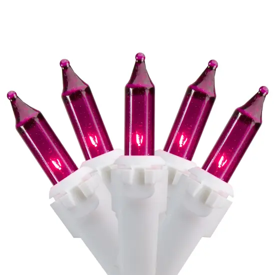 Northlight Mini Incandescent Icicle Christmas Lights - Purple - 3.5' White Wire - 100ct {5}