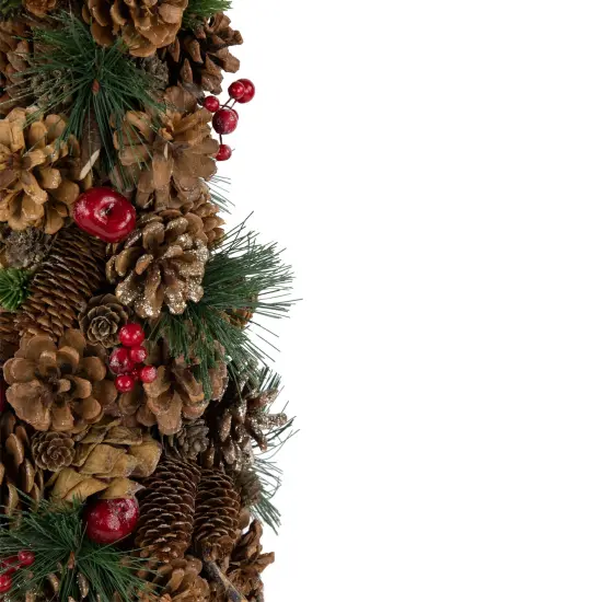 Northlight Pine Cone, Pine Needle and Berries Christmas Tree Decoration - 19" Red {4}