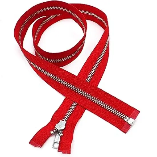 32" Jacket Zipper, YKK #5 Aluminum Metal ~ Medium Weight ~ Separating ~ 519 Red (1 Zipper/Pack) {1}