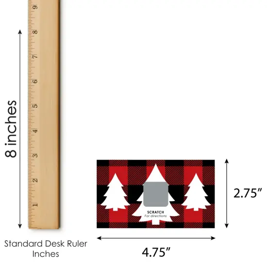 Big Dot of Happiness Holiday Plaid Trees - Buffalo Plaid Christmas Party Gift Exchange Game Scratch Off Cards - 22 Count {7}