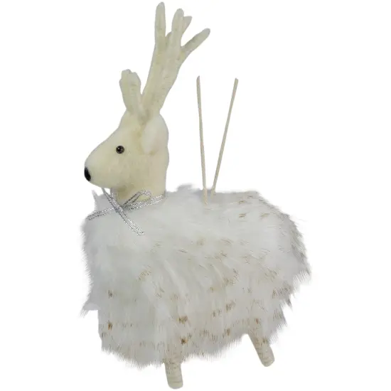 Northlight Plush Reindeer Christmas Ornament - 8" - White and Beige {3}