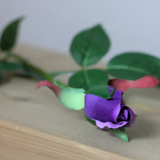 Allstate Long Stem Single Rose Bud Artificial Floral Spray - 23" - Deep Purple {5}