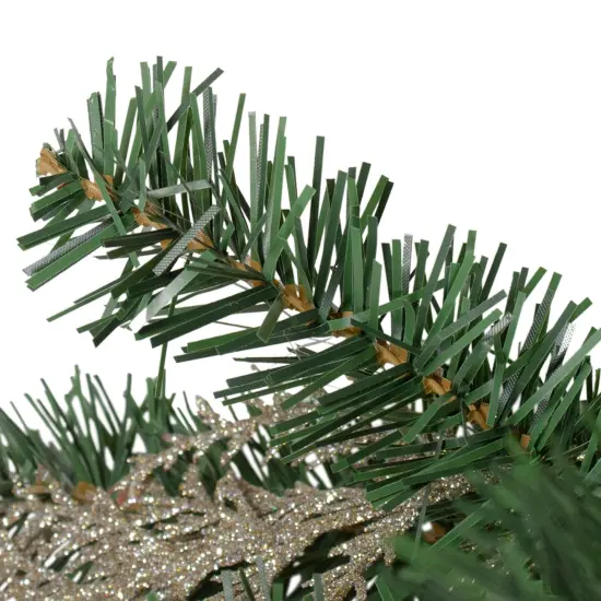 Northlight 30" Pink and Gold Frosted Artificial Christmas Teardrop Swag - Unlit {3}