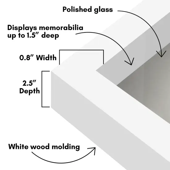 Americanflat Shadow Box Frame - 1.5 Interior Depth for Memorabilia - Display Case for Showcasing Souvenirs, Awards, and Medals - Shatter Resistant Glass - Hanging Hardware {3}