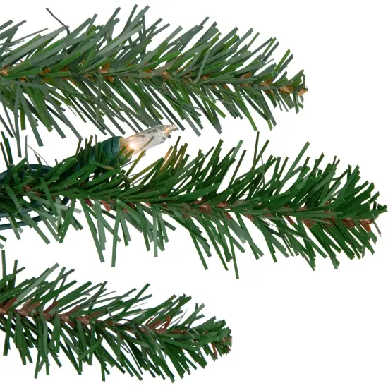 Northlight Real Touch&trade; Pre-Lit Grande Spruce Artificial Christmas Garland - 9' x 14" - Clear Lights Green {5}