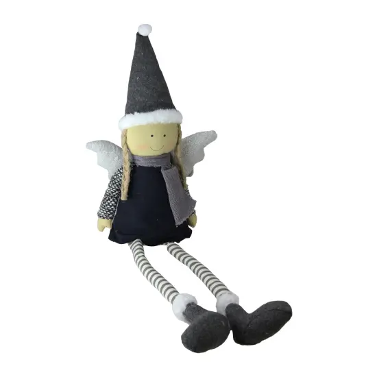 Northlight Angel Girl with Dangling Striped Legs Christmas Figure - 26.5" Blue {4}