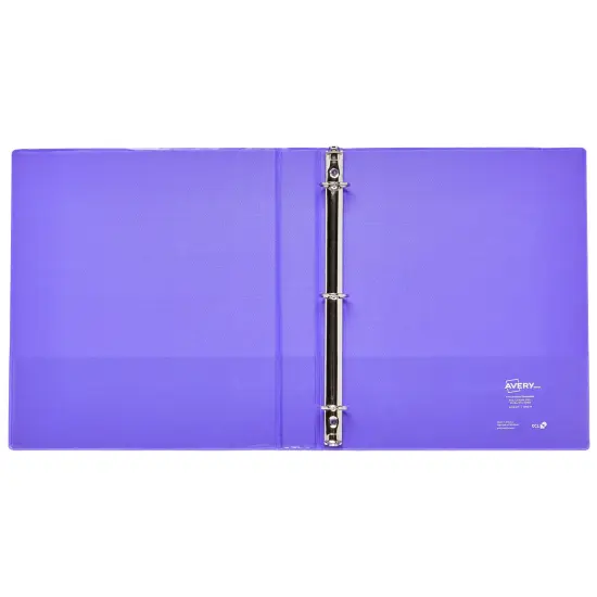Avery Luxe Collection Durable Holographic 3 Ring Binder, Customizable View Cover, 1 Inch Round Rings, 1 Holographic Violet Binder (03226) {3}