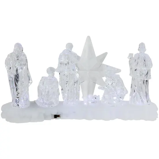 Northlight LED Lighted Nativity Scene Acrylic Christmas Decoration - 12.25" Clear {7}