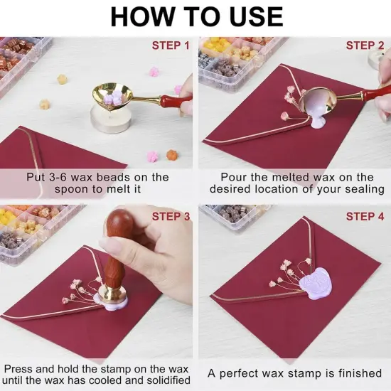 600PCS Sealing Wax Beads For Retro Seal Stamp Envelope Invitation Card {3}