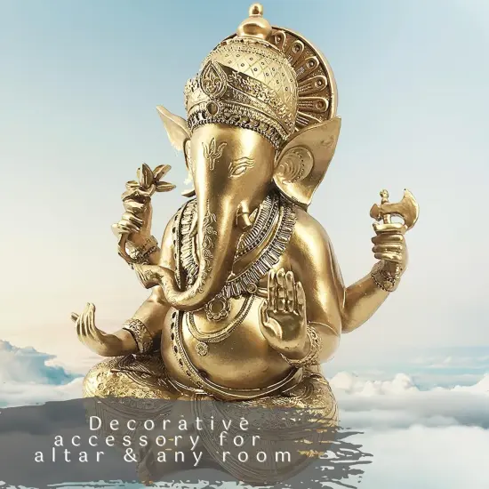 Figurines, Ganesha Statue, Decorative Statue, Pooja Mandir, Rustic, Boho, Hippie, Home Decor for Office, Room, Garden, 16 Inch {4}