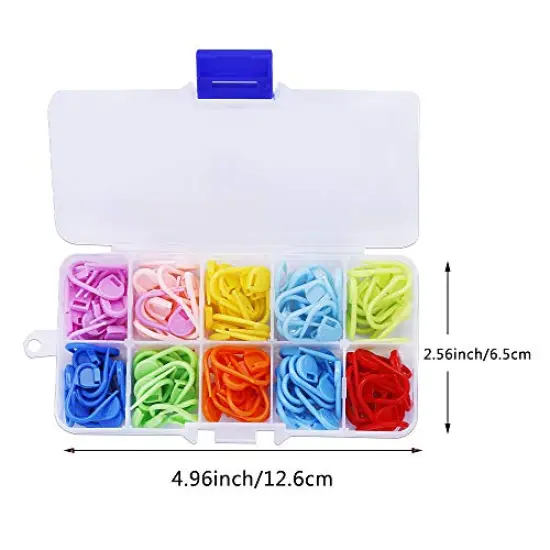 381 PCS Stitch Ring Markers and Colorful Knitting Crochet Locking Counter Stitch Needle Clips + Weaving Tools Knitting Kits with 3 Storage Boxes {2}