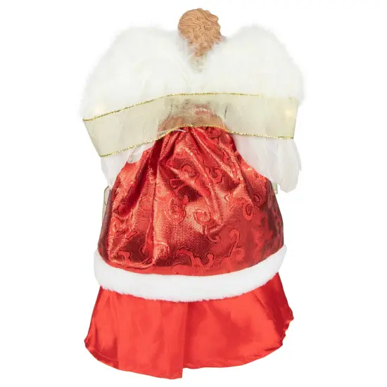 Northlight Angel with Lighted Wings Christmas Tree Topper - 14" - Red and White {5}
