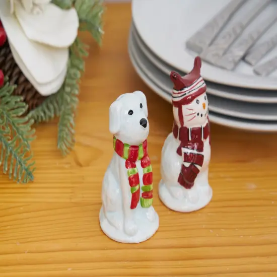 Christmas Dog/Cat Salt & Pepper Shakers Set of 2 {4}