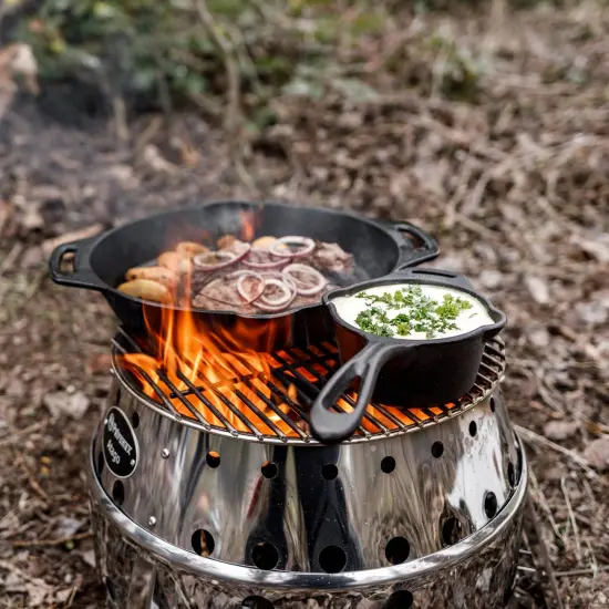 Petromax Cast Iron Saucepan with Pour Spouts, Sauce Pot for Kitchen or Camping, Pre-Seasoned Cookware Conducts Heat Evenly, 16.9 oz {7}