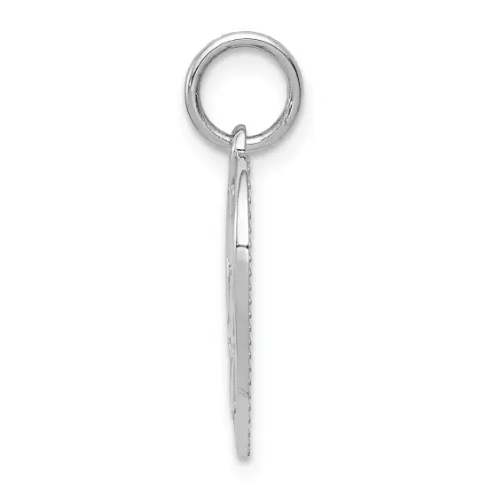 14K White Gold Daddys Little Girl in Heart Charm Jewerly 21mm x 16mm {3}