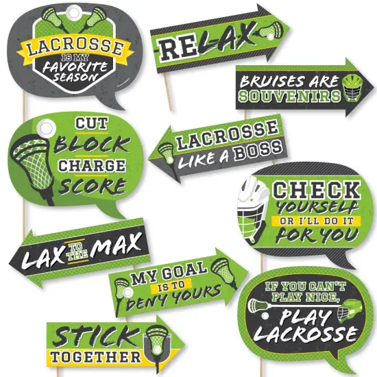 Big Dot of Happiness Funny Lax to the Max Lacrosse Party Photo Booth Props Kit 10 Piece {1}