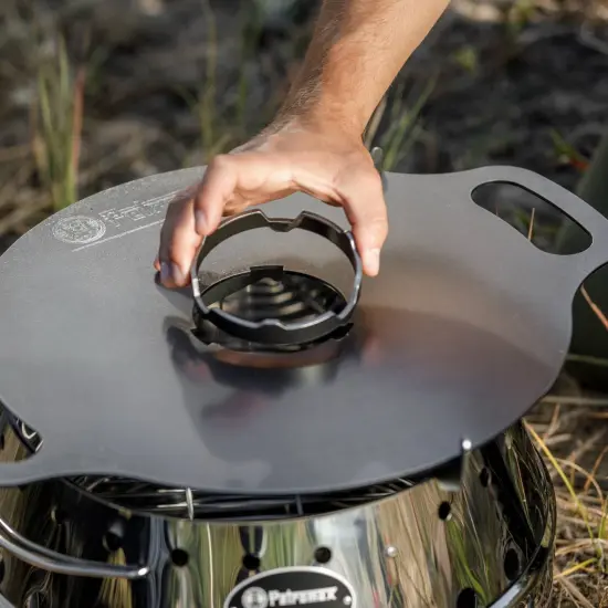 Petromax Atago Cooking Support for Atago Camp Grill Griddle Plate, Outdoor Cooking a la Plancha, Direct Flame Contact {4}