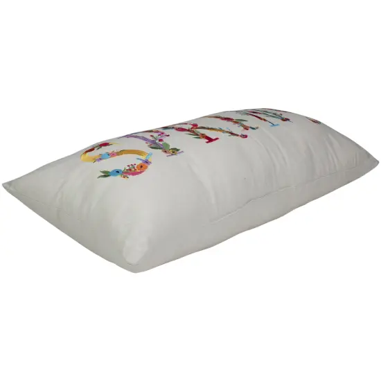 C&F Home 23" Off White Spring Floral Embroidered Throw Pillow Beige {5}