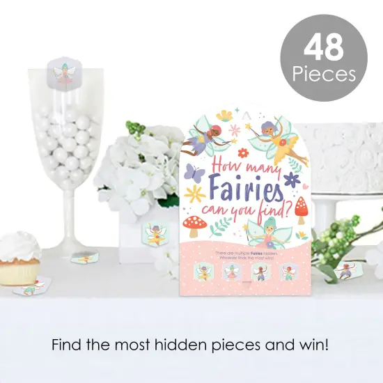 Big Dot of Happiness Let's Be Fairies - Fairy Garden Birthday Party Scavenger Hunt - 1 Stand and 48 Game Pieces - Hide and Find Game {3}