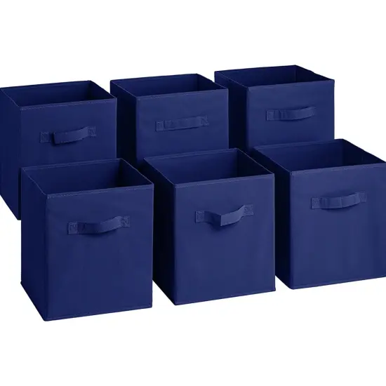Sorbus Fabric Collapsible Cube Storage Bins Set (6 Pack) Royal Blue {1}