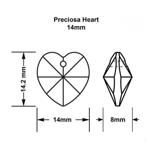 Preciosa 72-Piece Crystal Heart Glass Pendants, 14mm {3}