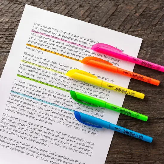 Brite Liner&reg; Highlighters, Chisel Tip, Assorted Colors, 5 Per Pack, 6 Packs {4}