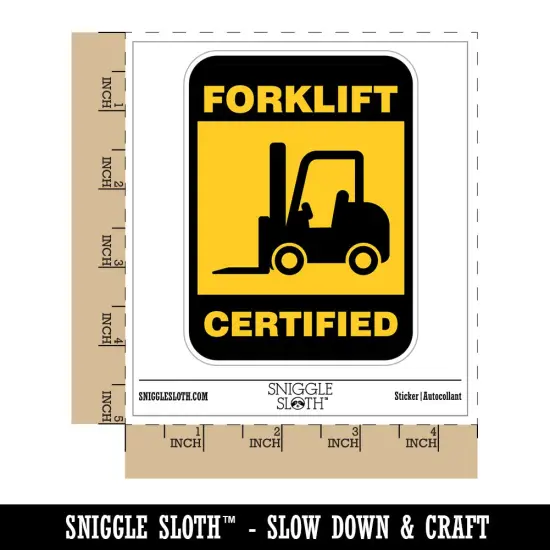Forklift Certified Heavy Work Machine Operator Waterproof Vinyl Phone Tablet Laptop Water Bottle Sticker Set - 5 Pack {1}