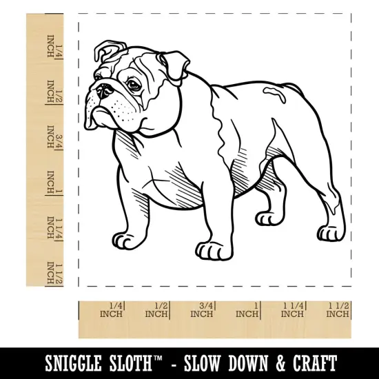 Gentle English Bulldog Pet Dog Self-Inking Rubber Stamp Ink Stamper Red {1}