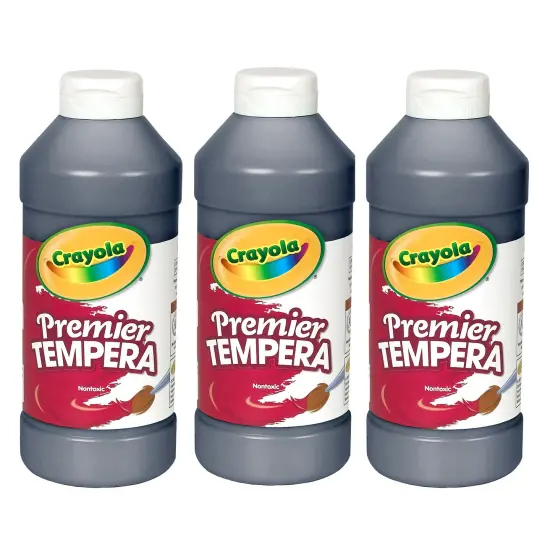 Premier Tempera Paint, 16 oz, Black, Pack of 3 {1}