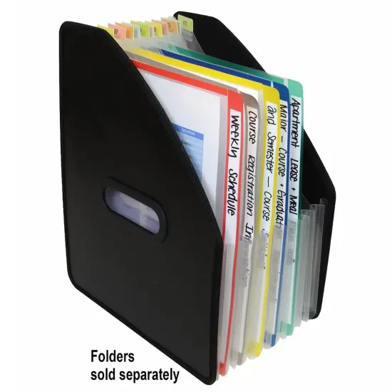 13-Pocket Vertical Expanding File, Black {3}