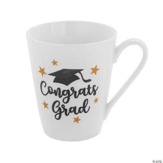 12 oz. Congrats Grad White Reusable Ceramic Coffee Mug {1}