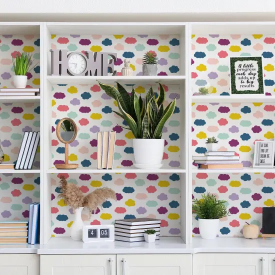 Peel and Stick Decorative Paper Roll, 17-1/2" x 10 ft, Oh Happy Day Clouds {4}