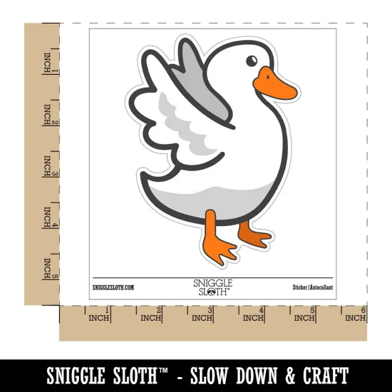 Delightful Duck Flapping Wings Waterproof Vinyl Phone Tablet Laptop Water Bottle Sticker Set - 5 Pack {1}