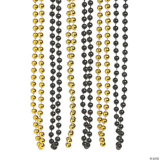 Bulk 48 Pc. Black & Gold Bead Necklaces | RAHEEV&reg; {1}