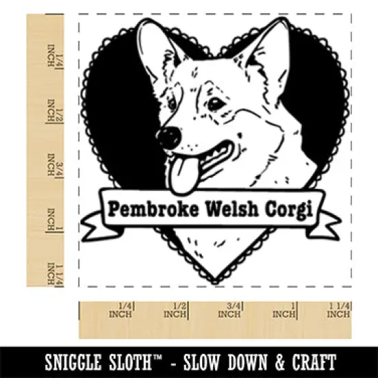 Pembroke Welsh Corgi Dog Heart Square Rubber Stamp for Stamping Crafting {1}