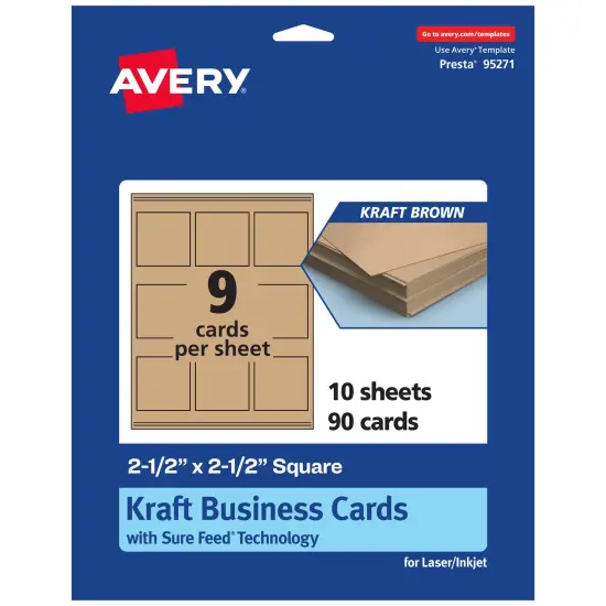 Avery 2-1/2" x 2-1/2" Square, Kraft Brown Business Cards {7}
