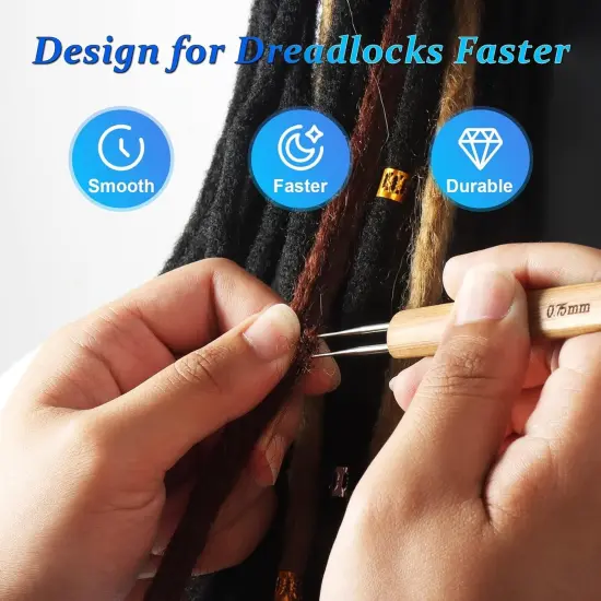 6PCS Dreadlock Crochet Hooks for Hair, Durable 0.75Mm Dreadlock Crochet Needle with Interlocking Tool for Locs, Excellent for Maintaining Real Dread Loc {4}