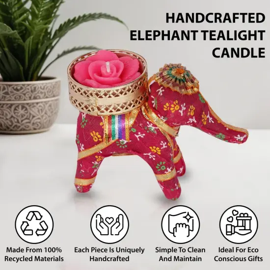 Elephant Tea Light Candle Holders Indian Festival of Light Decorative Candle Stand for Diwali Christmas Thanksgiving Housewarming Gift T-light Holder for Centerpiece Dining Table Home Decor {4}