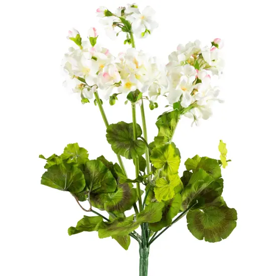 Allstate Geranium Artificial Floral Spray - 19" - White and Pink {4}