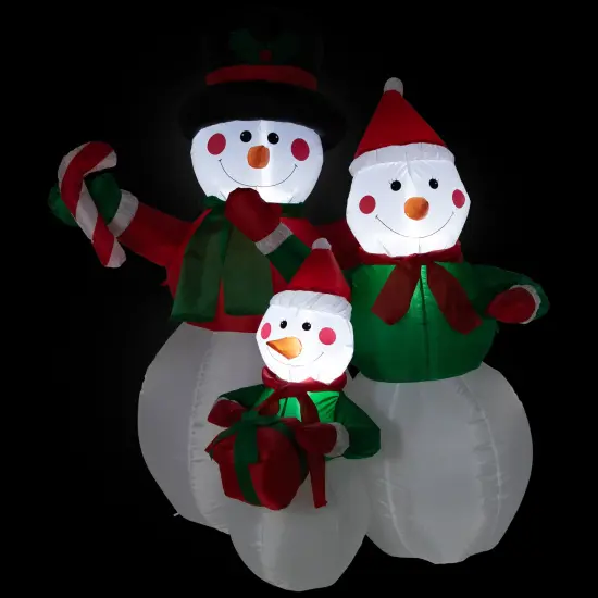 Northlight Inflatable Lighted Snowman Family Christmas Yard Art Decoration - 4' White {3}