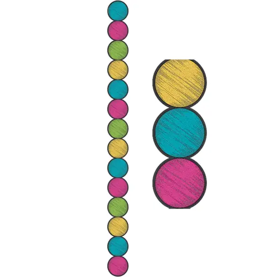 Chalkboard Brights Circles Die-Cut Border Trim, 35 Feet Per Pack, 6 Packs {2}