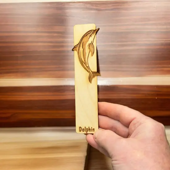 Bookmark - Dolphin - Birch wood {3}