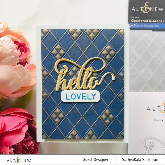 Checkered Diamonds 3D Embossing Folder {5}