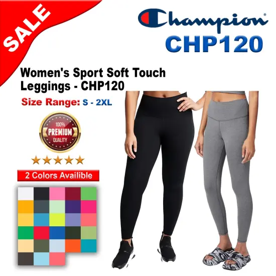 Champion&reg; Women's Sport Soft Touch Leggings Ebony heather {2}