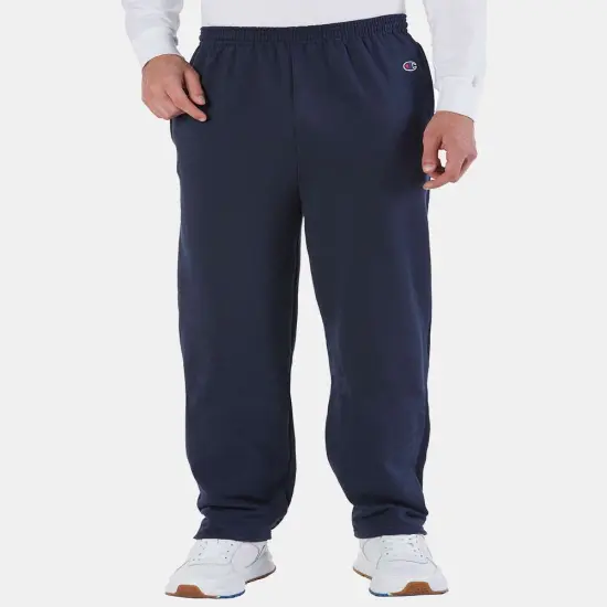 Champion&reg; Powerblend Open-Bottom Sweatpants with Pockets Navy {7}
