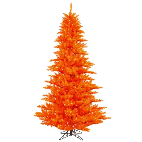 Vickerman 3' Orange Fir Artificial Tree w/ Orange Dura-Lit Italian LED Lights {1}