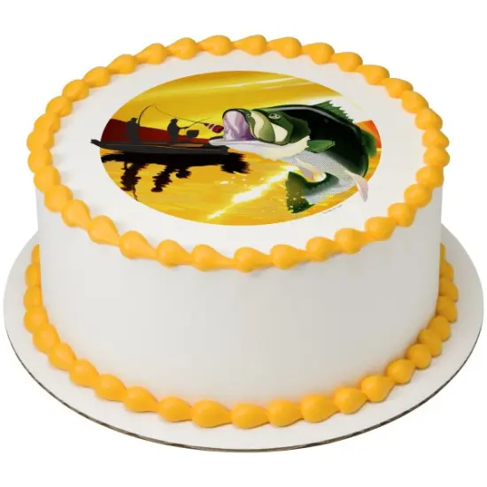Big Catch Edible Cake Topper Image 7.5" Round {1}