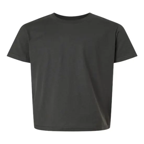 Tultex&reg; Youth Fine Jersey Crew Neck Short Sleeve T-Shirt Charcoal {1}