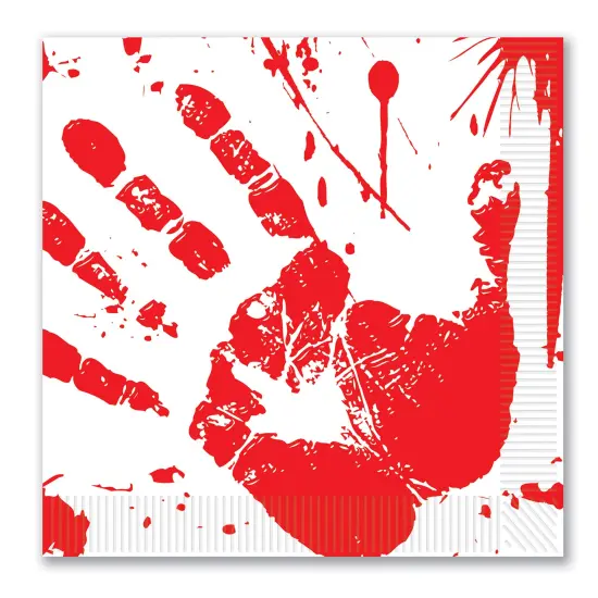 Beistle - Bloody Handprints Luncheon Napkins - 12 Pack {1}