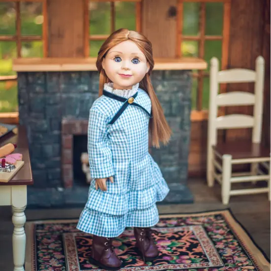 The Queen's Treasures 18 Inch Doll Clothes Mary Ingalls Blue Check Dress {1}